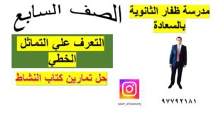 التعرف علي التماثل الخطي الصف السابع رياضيات كامبريدج مع…