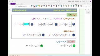 الدرس ( 7 – 1 ) دالة مطلق العدد / الجزء الاول / الرياضيات المتقدمة للصف 11 / الفصل الدراسي الثاني